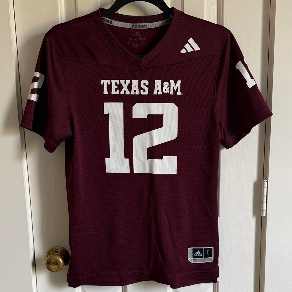 Adidas Maroon Texas A&M Kids Jersey with White Details